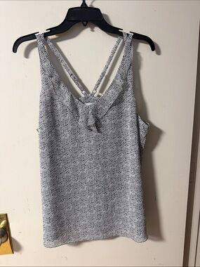 CAbi Black & White Printed Double-Strap Tank